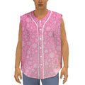 Cute Pink Breast Cancer Pattern Print Sleeveless Baseball Jersey