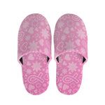 Cute Pink Breast Cancer Pattern Print Slippers
