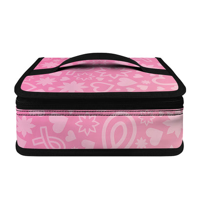Cute Pink Breast Cancer Pattern Print Small Lunch Bag