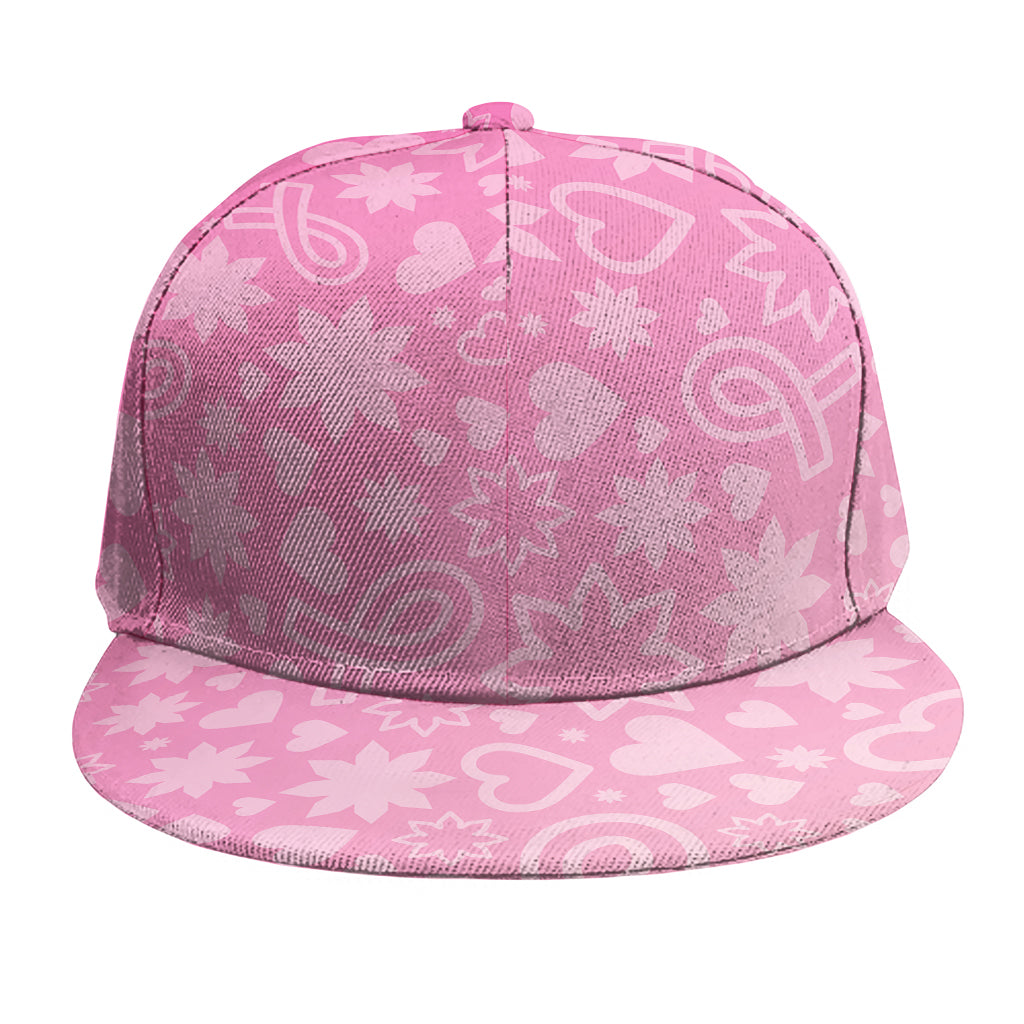 Cute Pink Breast Cancer Pattern Print Snapback Cap