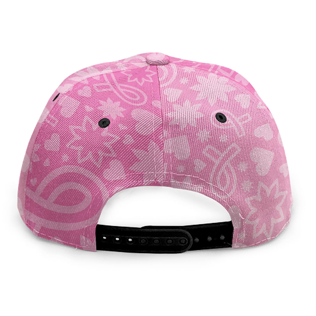 Cute Pink Breast Cancer Pattern Print Snapback Cap