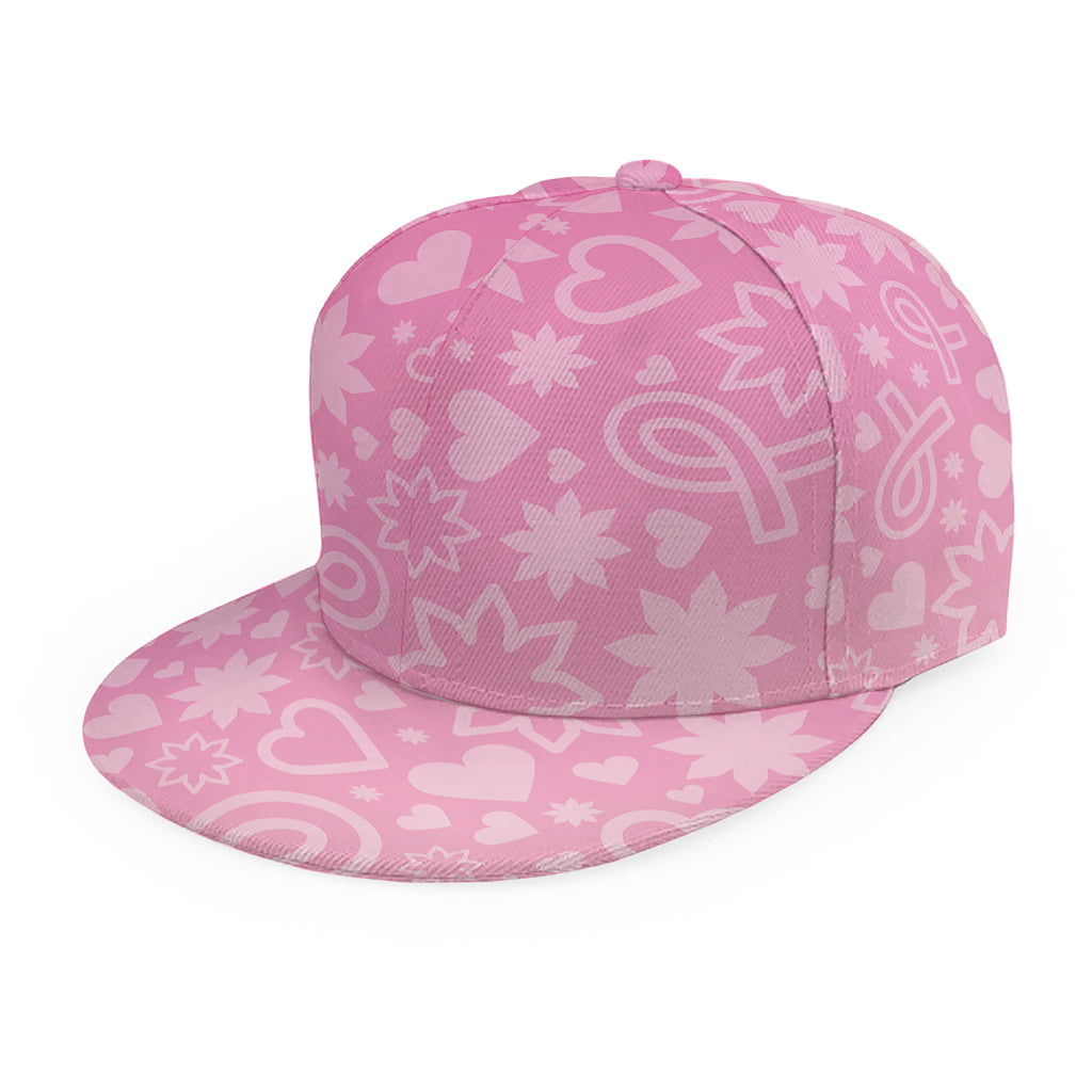 Cute Pink Breast Cancer Pattern Print Snapback Cap