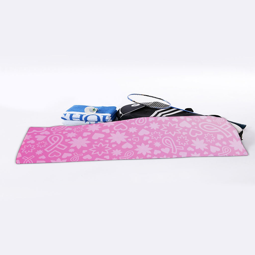 Cute Pink Breast Cancer Pattern Print Sports Towel
