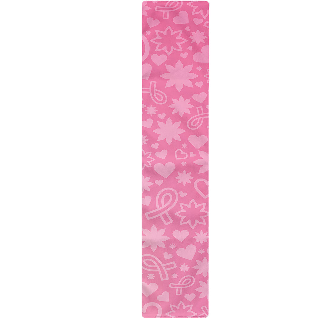 Cute Pink Breast Cancer Pattern Print Table Runner
