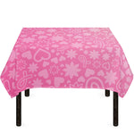 Cute Pink Breast Cancer Pattern Print Tablecloth
