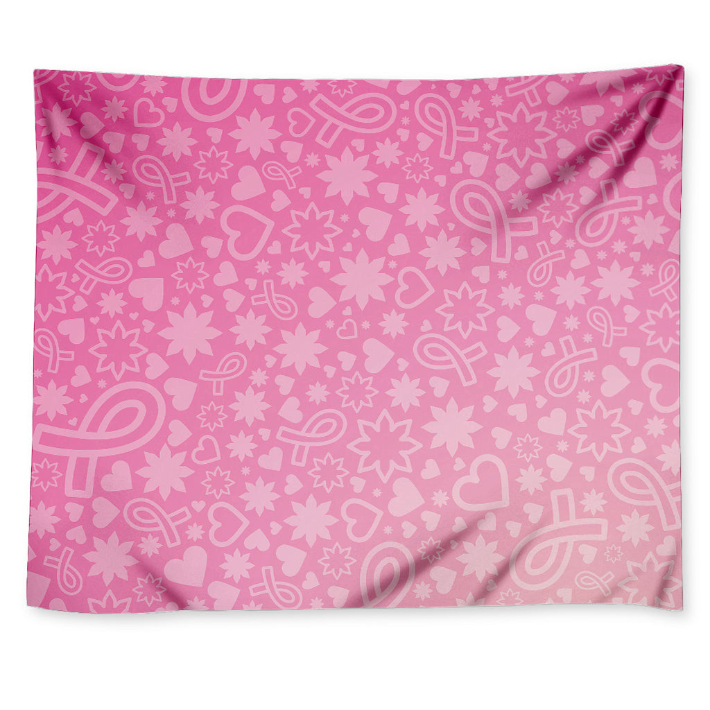 Cute Pink Breast Cancer Pattern Print Tapestry