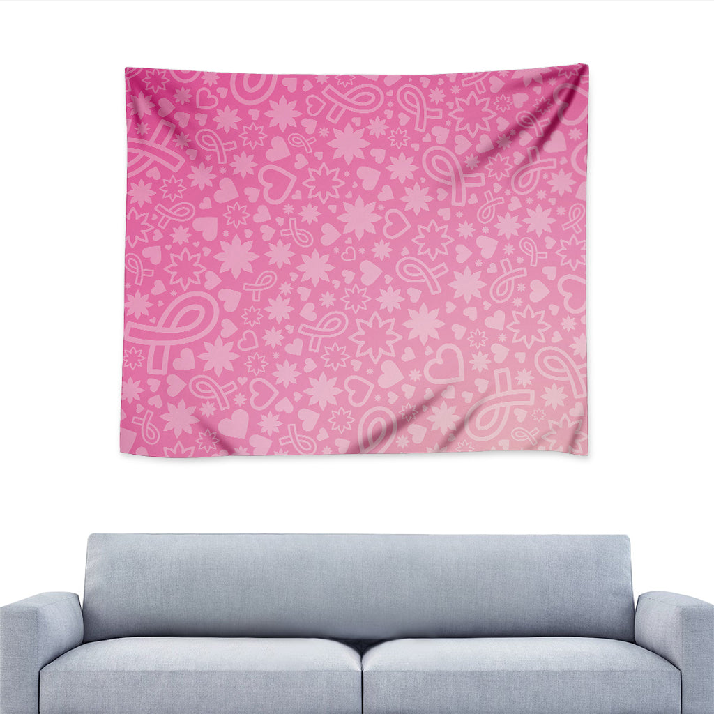 Cute Pink Breast Cancer Pattern Print Tapestry