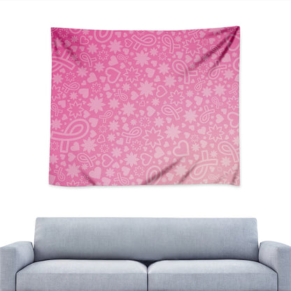 Cute Pink Breast Cancer Pattern Print Tapestry