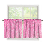 Cute Pink Breast Cancer Pattern Print Tier Curtains