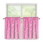 Cute Pink Breast Cancer Pattern Print Tier Curtains
