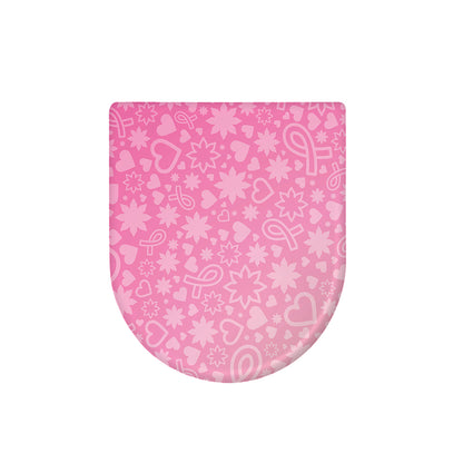 Cute Pink Breast Cancer Pattern Print Toilet Lid Cover