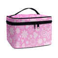 Cute Pink Breast Cancer Pattern Print Travel Makeup Bag