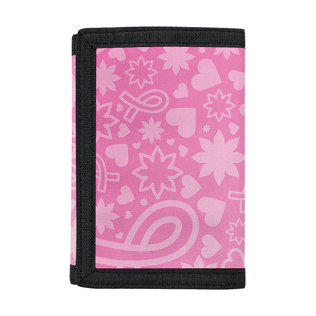 Cute Pink Breast Cancer Pattern Print Trifold Wallet