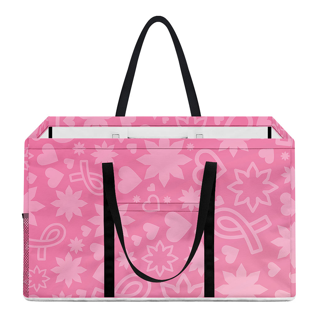 Cute Pink Breast Cancer Pattern Print Utility Tote Bag