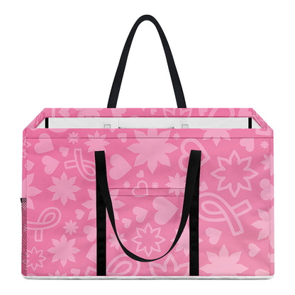 Cute Pink Breast Cancer Pattern Print Utility Tote Bag