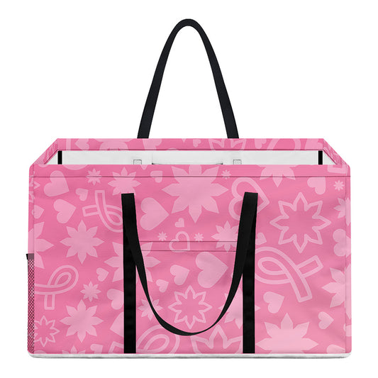 Cute Pink Breast Cancer Pattern Print Utility Tote Bag