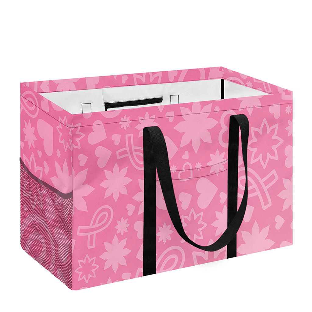 Cute Pink Breast Cancer Pattern Print Utility Tote Bag