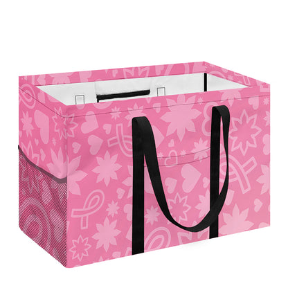 Cute Pink Breast Cancer Pattern Print Utility Tote Bag
