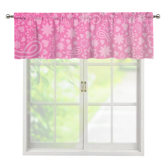 Cute Pink Breast Cancer Pattern Print Window Valance