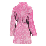 Cute Pink Breast Cancer Pattern Print Women's Bathrobe