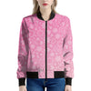 Cute Pink Breast Cancer Pattern Print Women's Bomber Jacket