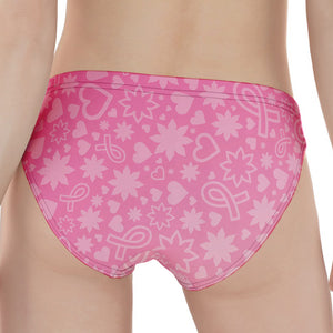 Cute Pink Breast Cancer Pattern Print Women's Panties