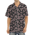 Cute Pink Heart Pattern Print Aloha Shirt