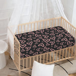 Cute Pink Heart Pattern Print Baby Crib Sheet