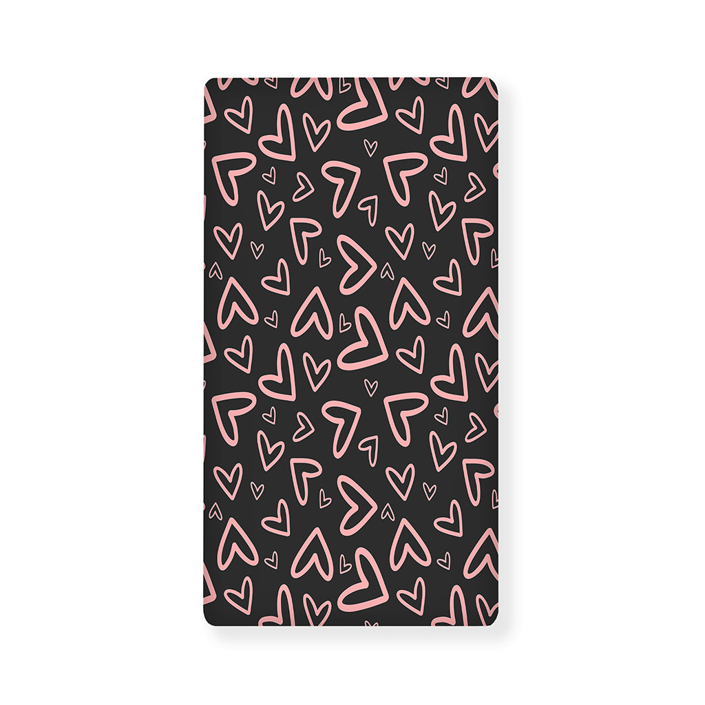 Cute Pink Heart Pattern Print Baby Crib Sheet
