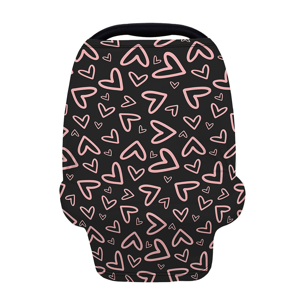 Cute Pink Heart Pattern Print Baby Seat Cover