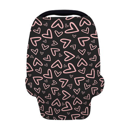 Cute Pink Heart Pattern Print Baby Seat Cover