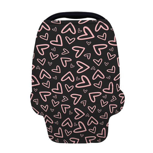 Cute Pink Heart Pattern Print Baby Seat Cover