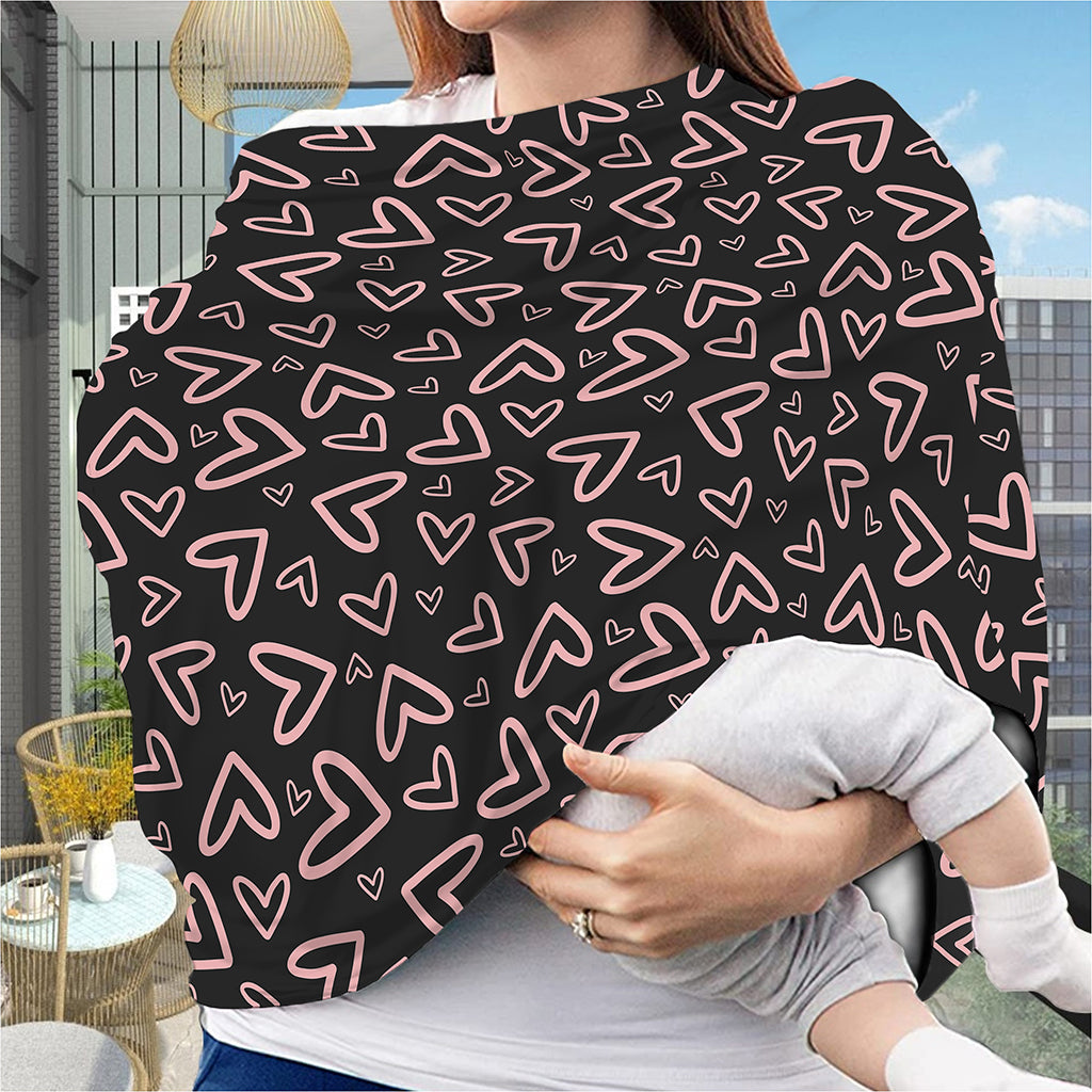 Cute Pink Heart Pattern Print Baby Seat Cover