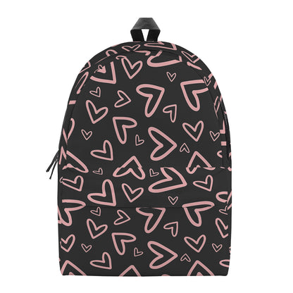 Cute Pink Heart Pattern Print Backpack
