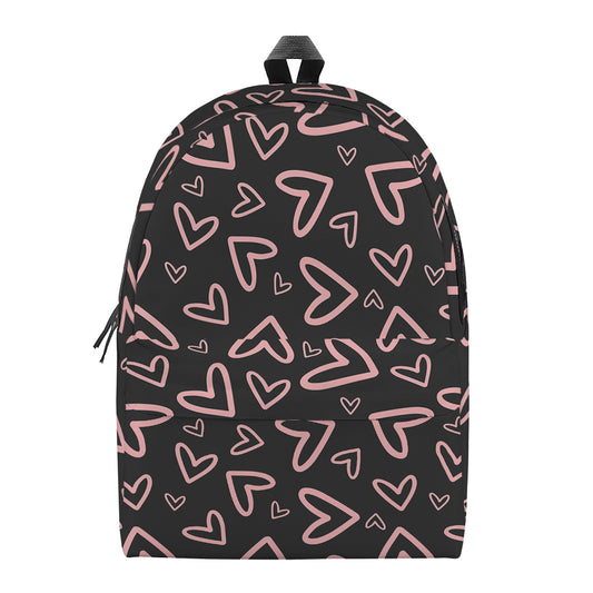Cute Pink Heart Pattern Print Backpack