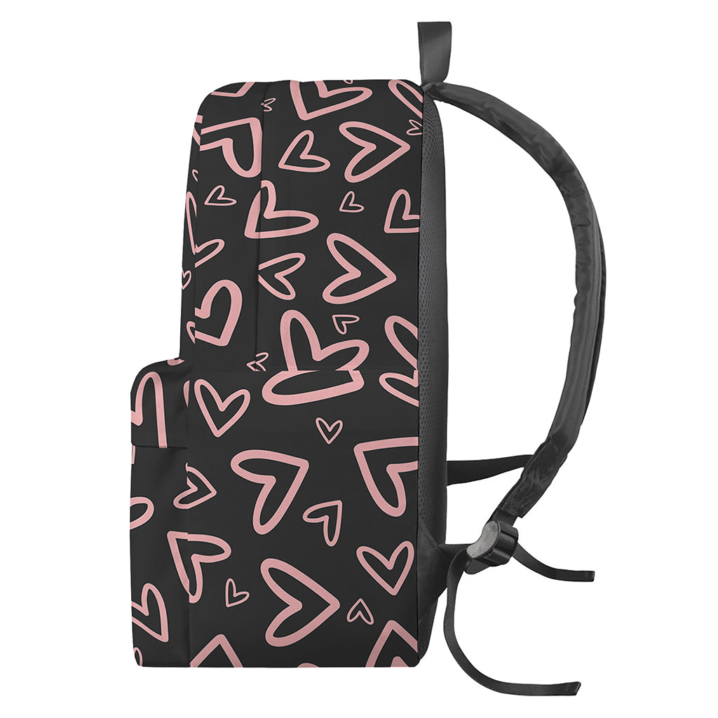 Cute Pink Heart Pattern Print Backpack