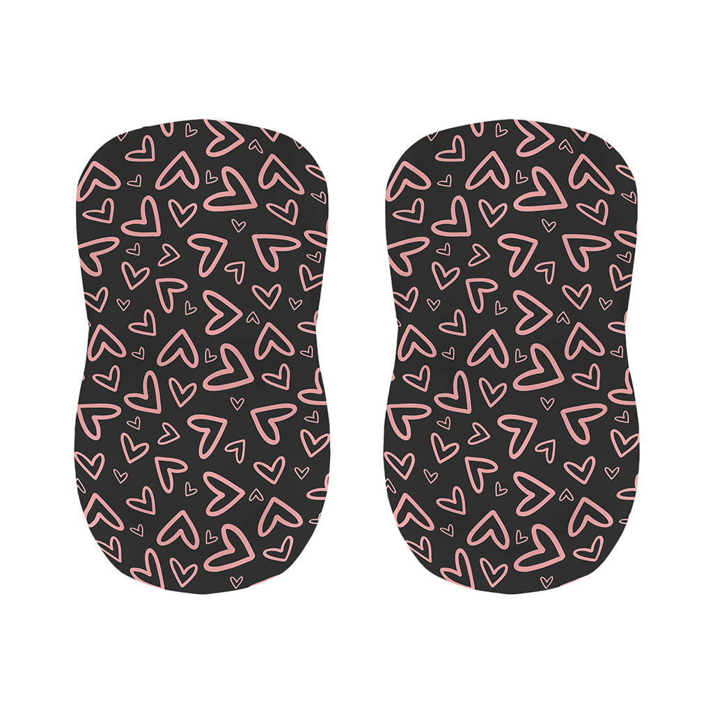 Cute Pink Heart Pattern Print Bar Stool Covers