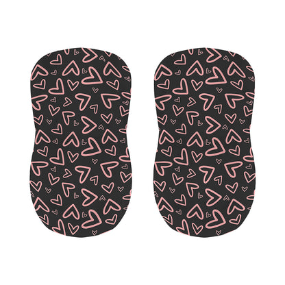 Cute Pink Heart Pattern Print Bar Stool Covers