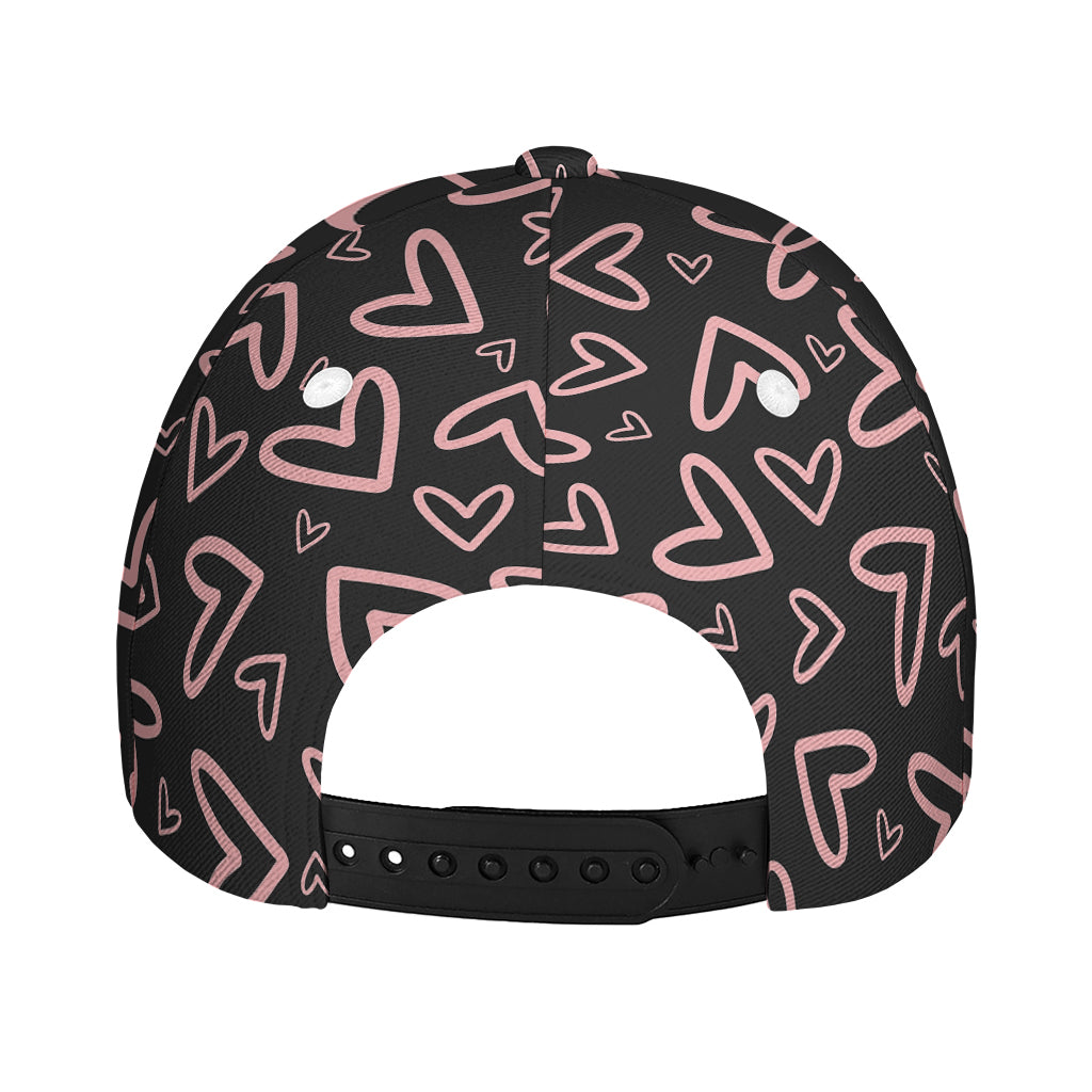 Cute Pink Heart Pattern Print Baseball Cap