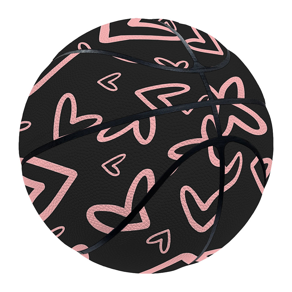 Cute Pink Heart Pattern Print Basketball