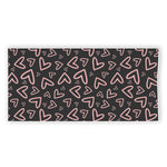 Cute Pink Heart Pattern Print Beach Towel