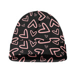 Cute Pink Heart Pattern Print Beanie