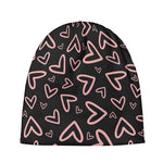 Cute Pink Heart Pattern Print Beanie