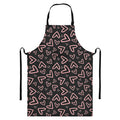 Cute Pink Heart Pattern Print Bib Apron With Pocket