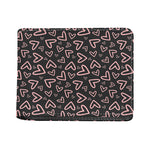 Cute Pink Heart Pattern Print Bifold Wallet