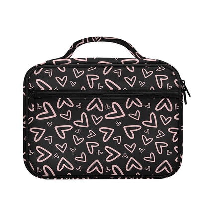 Cute Pink Heart Pattern Print Briefcase Bible Bag