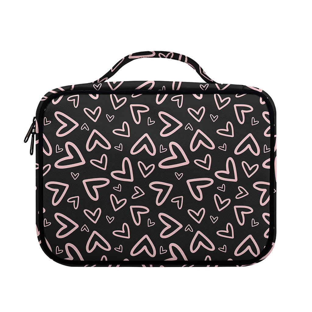 Cute Pink Heart Pattern Print Briefcase Bible Bag