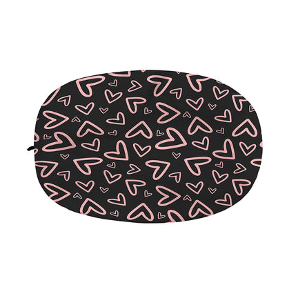 Cute Pink Heart Pattern Print Car Side Mirror Covers