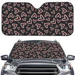 Cute Pink Heart Pattern Print Car Windshield Sun Shade