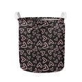 Cute Pink Heart Pattern Print Collapsible Laundry Basket
